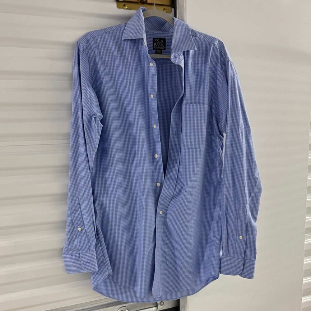 Jos. A. Bank Light Blue Checkered Men's Shirt
